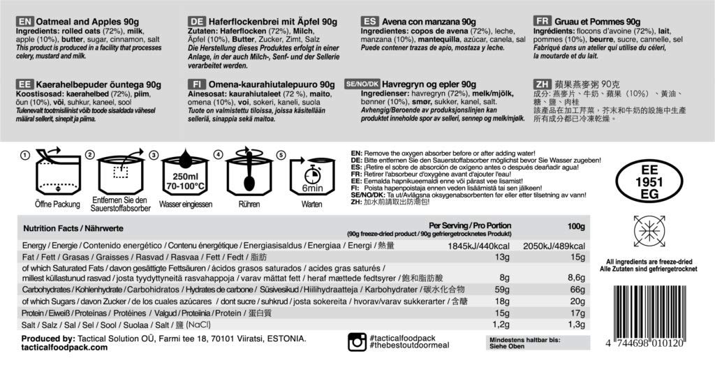 Tactical SOS Supply Weekpack vegetarisch, 2,1 kg (SOS Supply Foodpack)