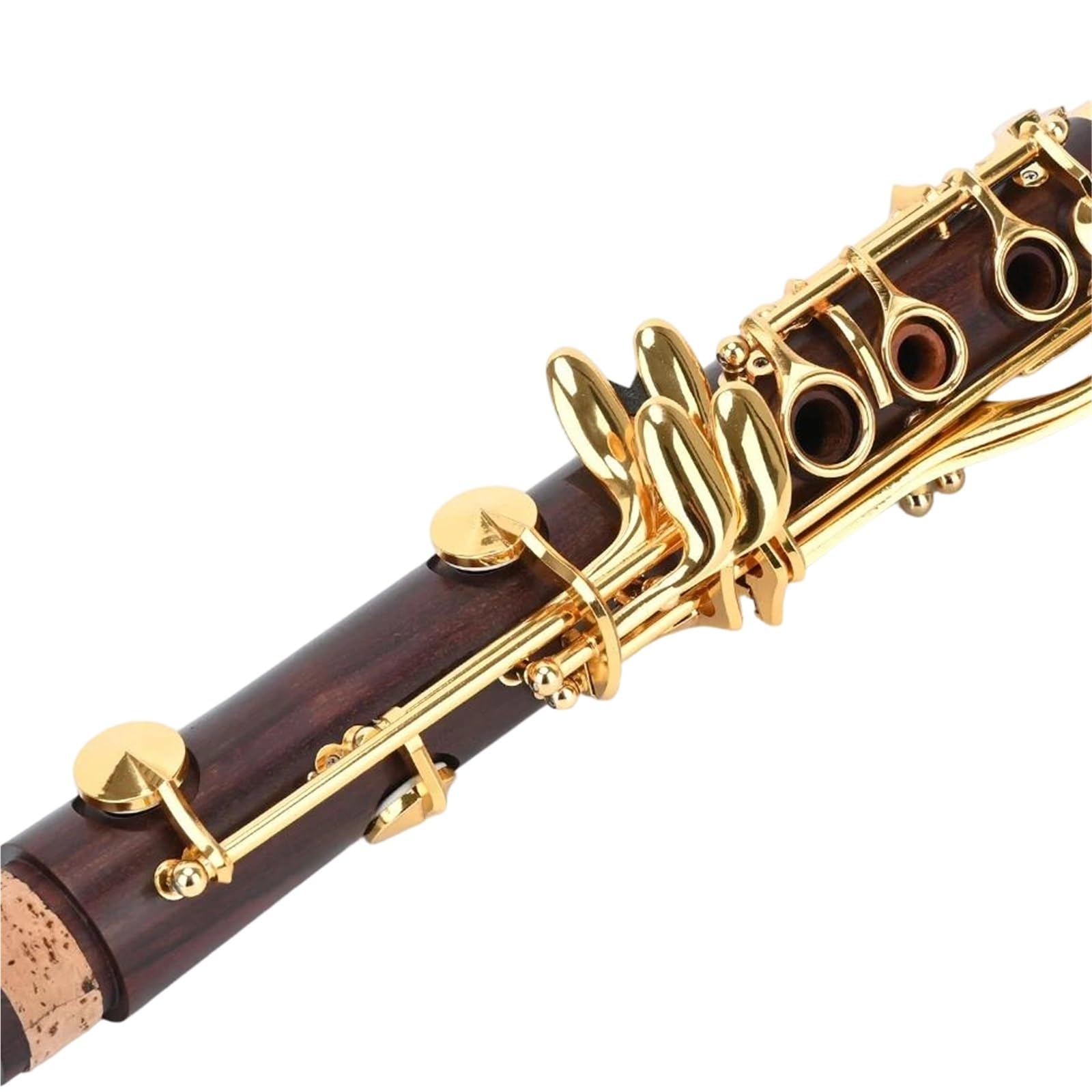 Clarinete Bb Chapado En Oro 17 Teclas Cuerpo De Secoya Almohadilla Piel Oveja