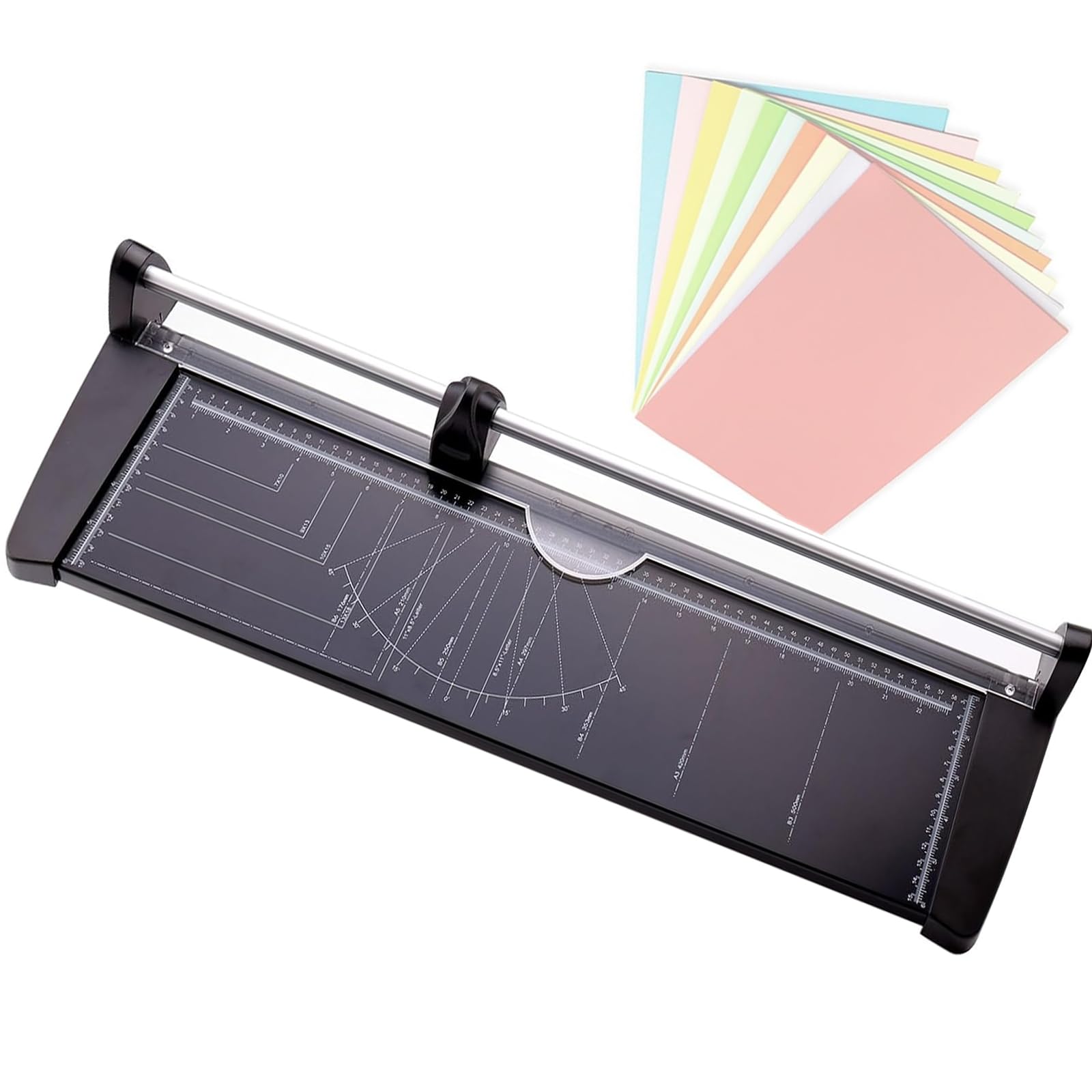 Taglierina manuale a ghigliottina per carta artigianale, coupon, etichette, cartoncino, taglia fino a 10 fogli, bordi lisci, base in metallo resistente