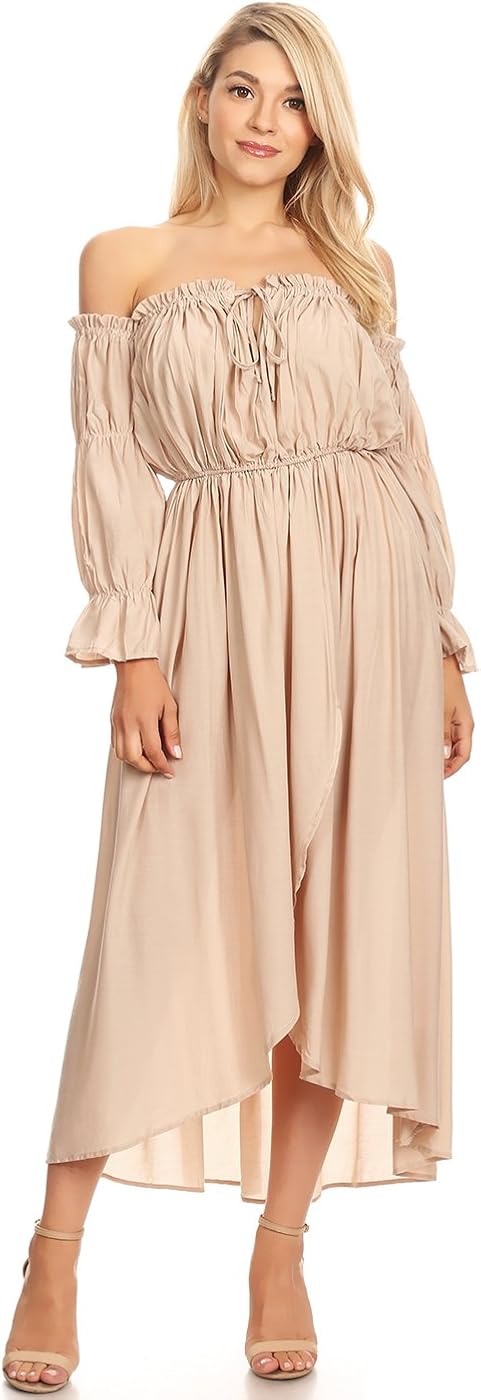 Off Shoulder Renaissance Peasant Dress ...