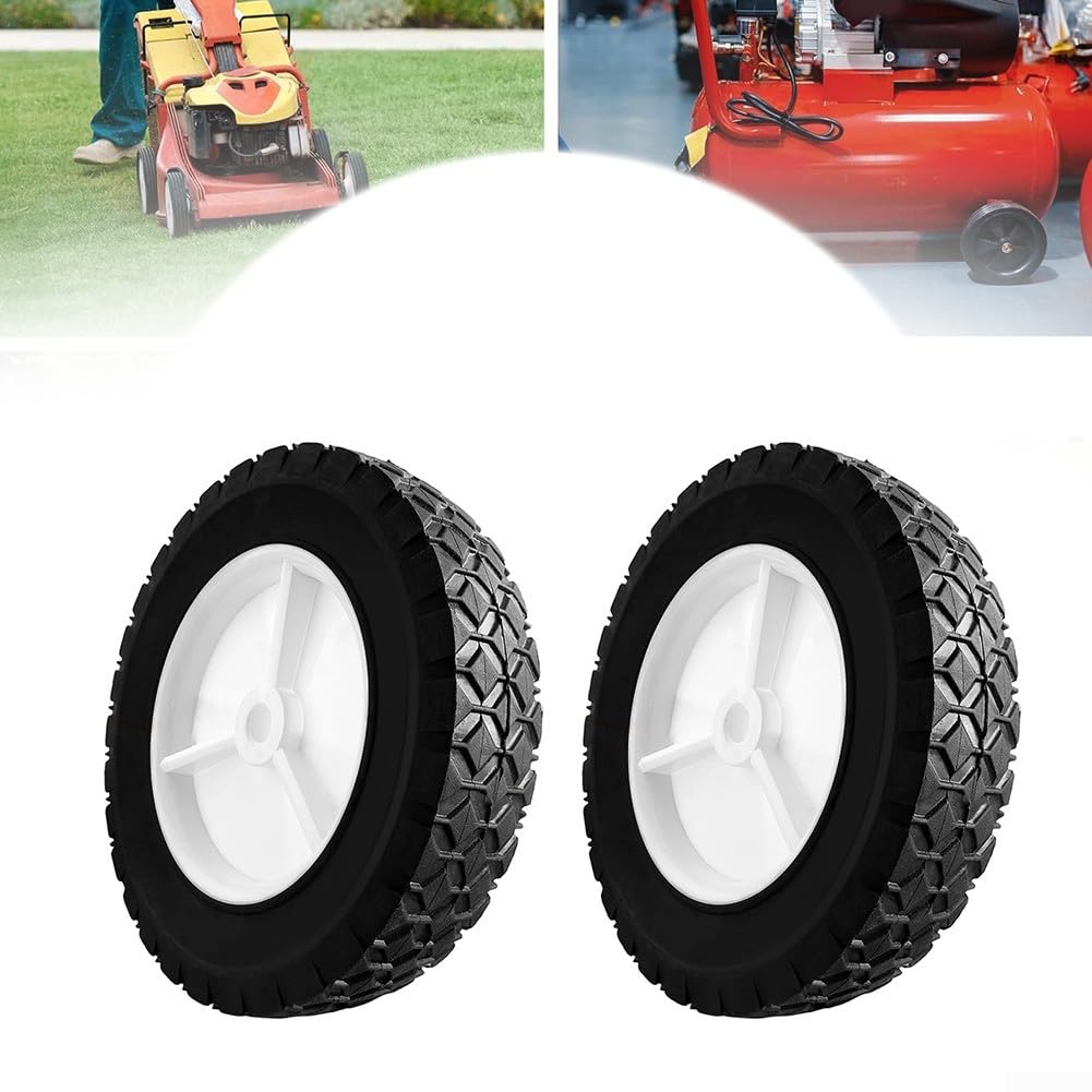 Confezione da 2 ruote di ricambio da 20,3 cm per artigiano per TROY-BILT per griglie WEBER, pneumatici in plastica in gomma per tosaerba, carrelli utility, attrezzature da giardino