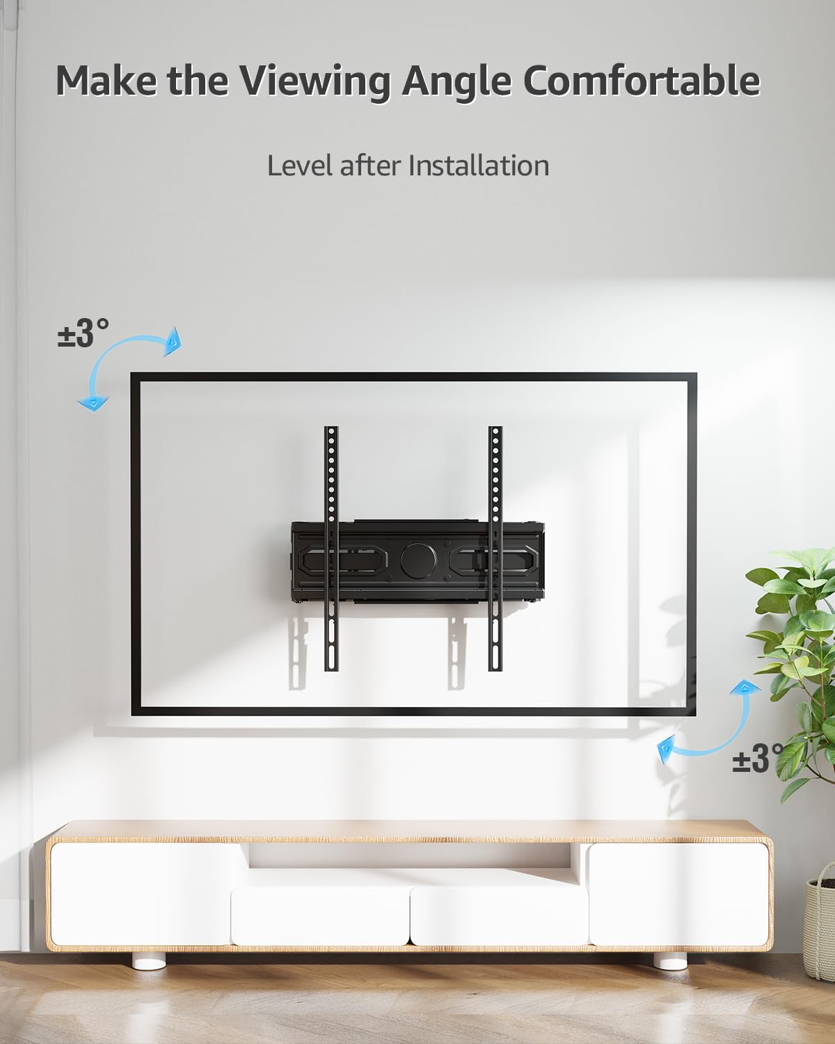 MOUNTUP MU0010 - Supporto da parete per TV a schermo piatto da 26-55 pollici e schermi curvi fino a 40 kg, supporto da parete per TV con doppio braccio articolato girevole, massimo VESA 400 x 400 mm