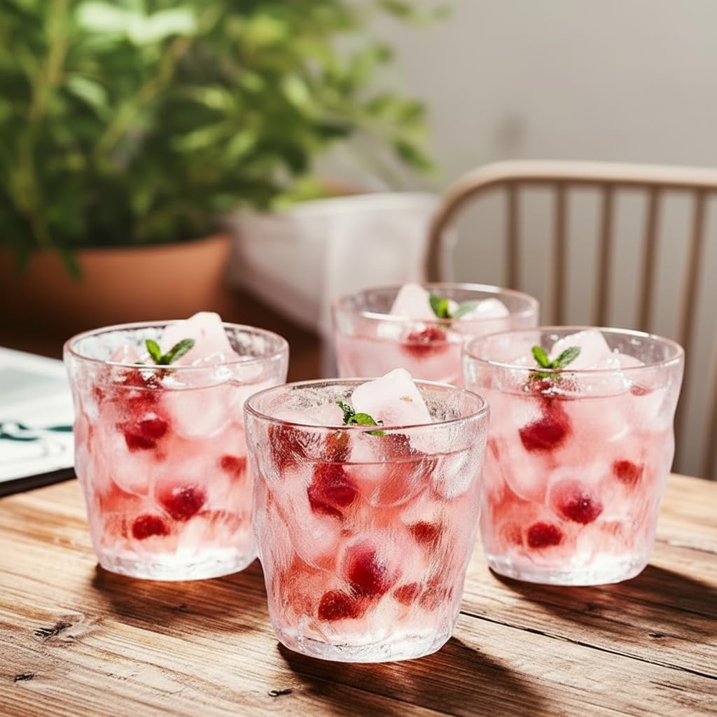 Water Glasses Tumbler Drinking Glasses for Juice Beer and Cocktail, Dishwasher Safe- 400 ml (4)