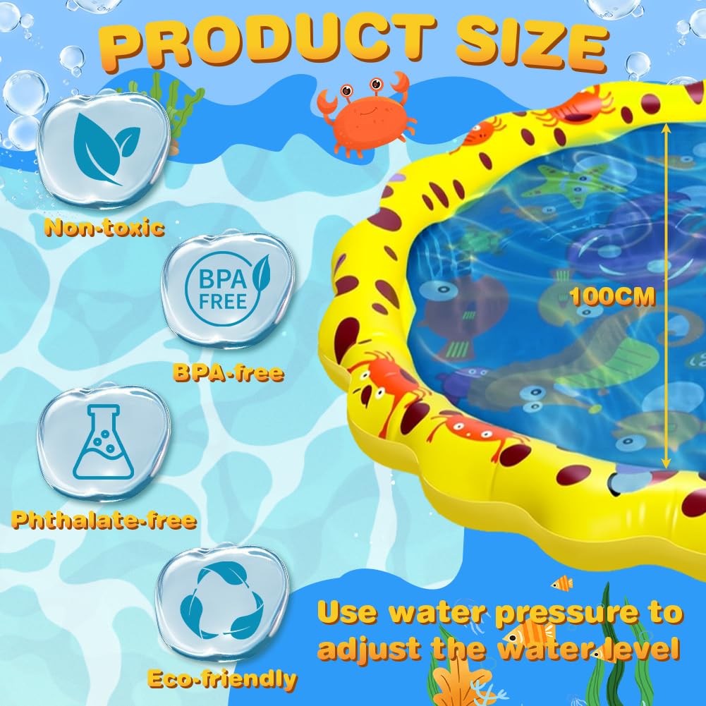 vsshe Dog Pool, Small Paddling Pool, Foldable Sprinkle and Splash Water Play Mat - Image 2