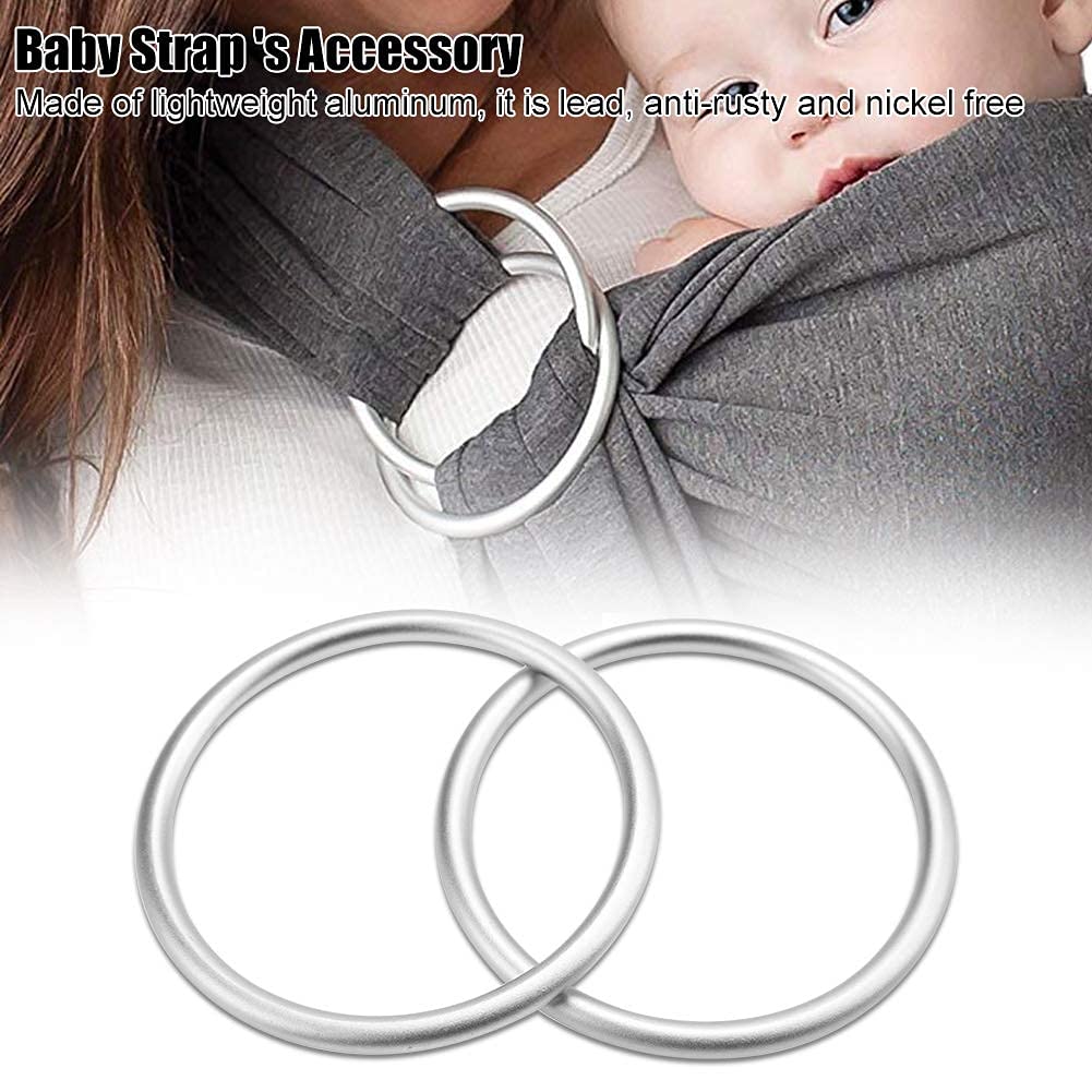 Anillos de aluminio para eslingas para bebés, Portabrazos transpirables Correa transportadora Anillo de algodón Asiento para para niños pequeños recién nacidos (8.7cm)