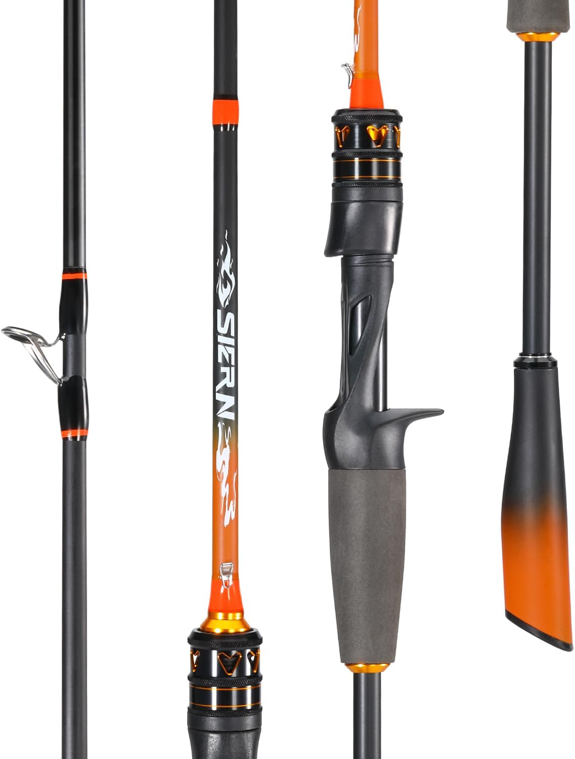 Sougayilang IM6 Graphite Fishing Rod – 2-Piece Casting & Spinning Rod, Stainless Steel Guides with Zirconium Rings, EVA & SuperPolymer Split Handle,Hook Keeper for Bass Walleye Pike