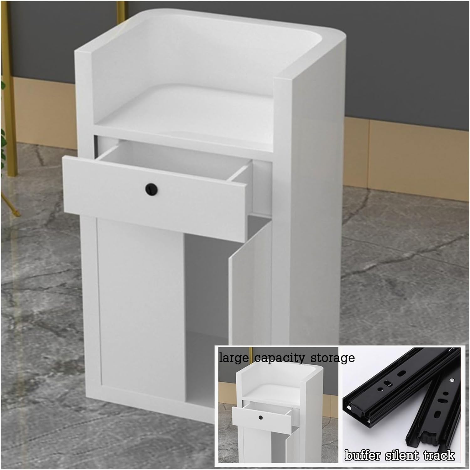 Front Desk Reception Counter,Reception Desk Retail Checkout Counter, Simple Cashier Cabinet, Reception Room Table With Storage/Drawer, For Salon Office Restaurant, Small Shop,Modern Supermarket(Color: