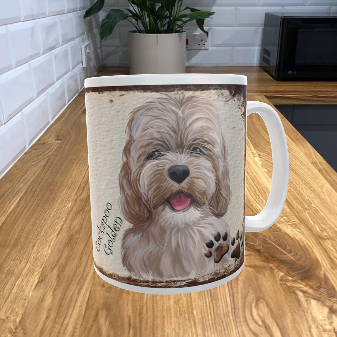 Shawprint Limited Cockapoo Golden 11oz Coffee Mug My Dog's Rules Theme 309DRMUG