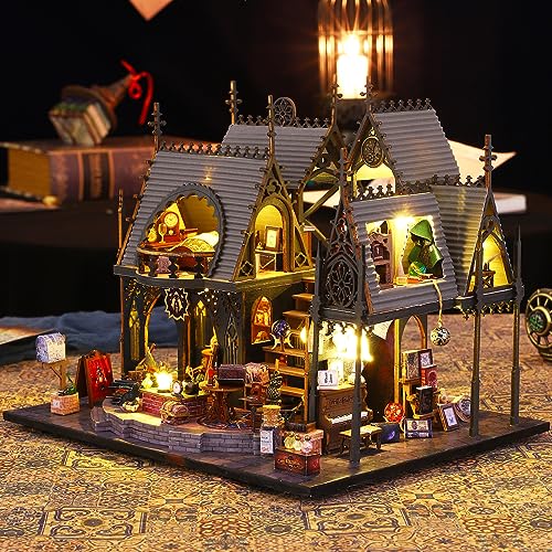 Spilay Diy Miniature House Kit with Wooden Furniture, with Music Box Dust Proof Cover and LED - Image 3