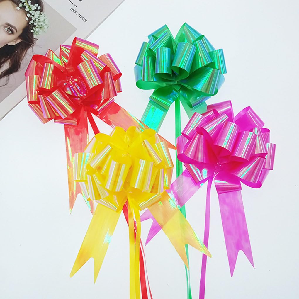 5 Set 30 Stück 3 x 120 cm Hochzeit Pull Schleife 3D Feier Knoten Bänder DIY Blume Auto Geschenke Verpackung Events Party Matt Dunkelblau