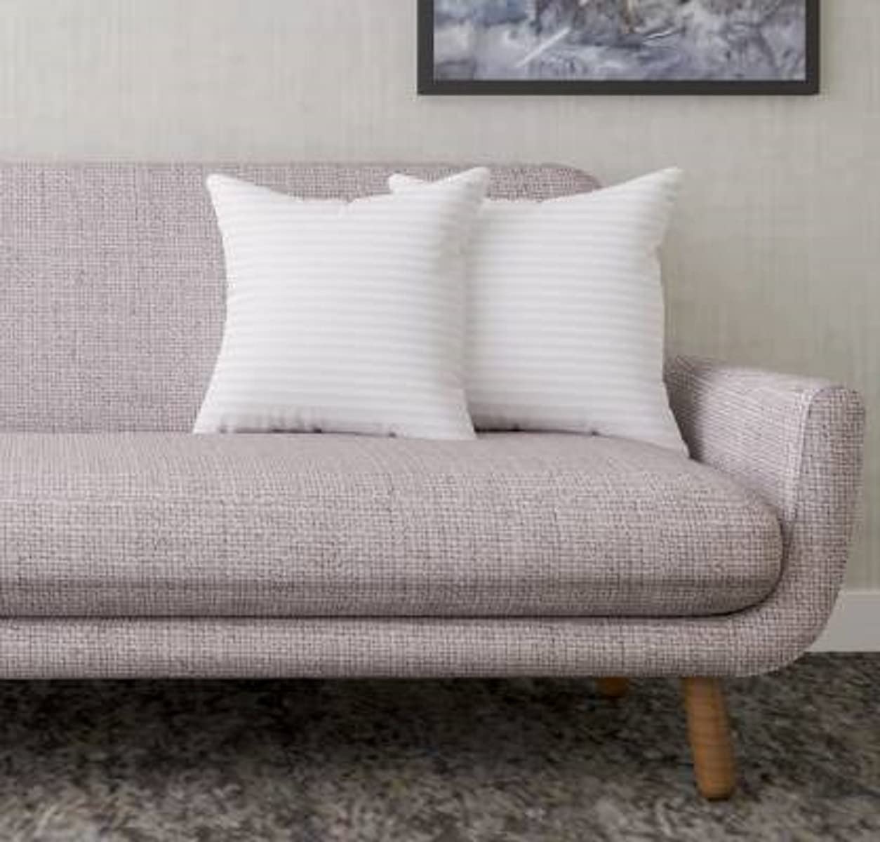 TrueCloud Square Pillow 22x22 Inches, Set of 2, Square Microfiber Hotel Quality Premium Fibre Soft Cushion Filler - White