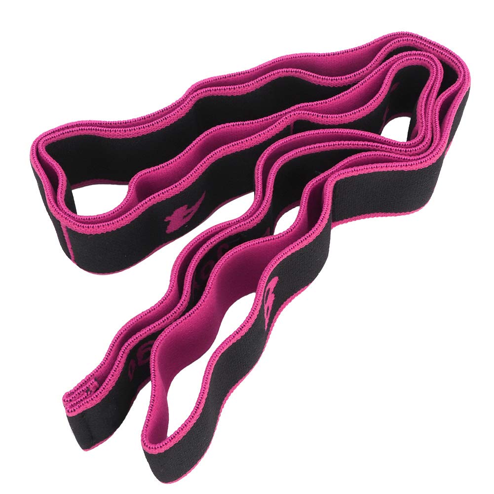Banda Elástica de Yoga Cinturón de Resistencia de Yoga 90x4cm Cinturón de Resistencia Yoga Sling Accesorio de Ejercicio para Entrenamiento(Rosa roja)