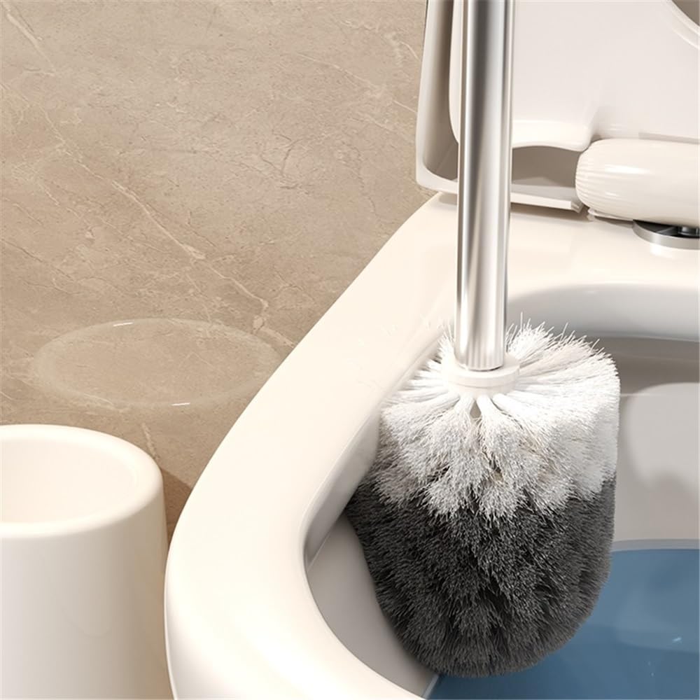 Cepillo de baño Mango Largo for el hogar, Cepillo Limpieza for, for Inodoro en Cuclillas Escobillero(Grey)