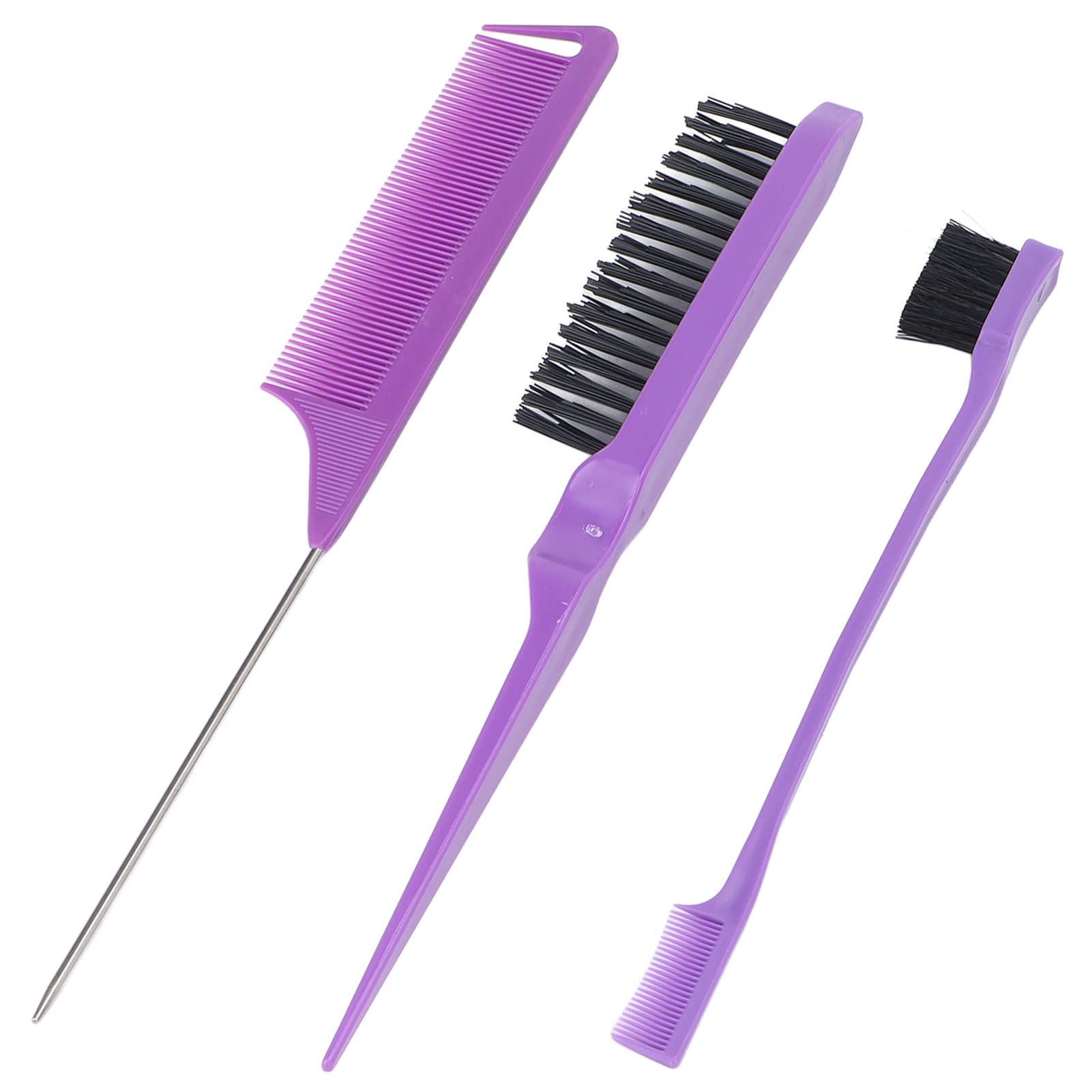 Jiawu 3 Pezzi Set di Pettini Barbiere con Pettine a Coda di Ratto Spazzola per Tinture per Capelli Pettine per Styling a Olio Strumento per Colorare i Capelli ABS estremità Appuntita in Acciaio
