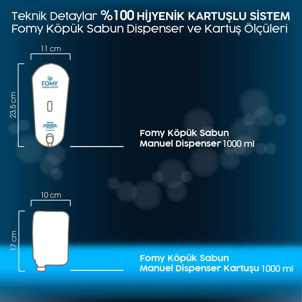FOMY Classic El Temizlik Köpüğü 4 adet Kartuş ve Dispenser 1000ml