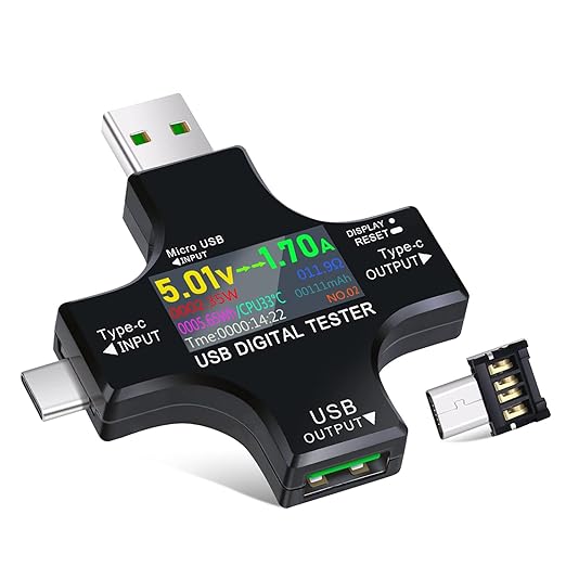 ZORBES®Type-C USB Voltmeter, LCD Screen Digital Volt Meter & Amphere meter, Plug & Go USB Watt Meter Power Meter Tester for Cable & Charger Speed Tester, Power Bank Capacity Tester DC 3.6-30V/0-5.1A at Rs. 1704