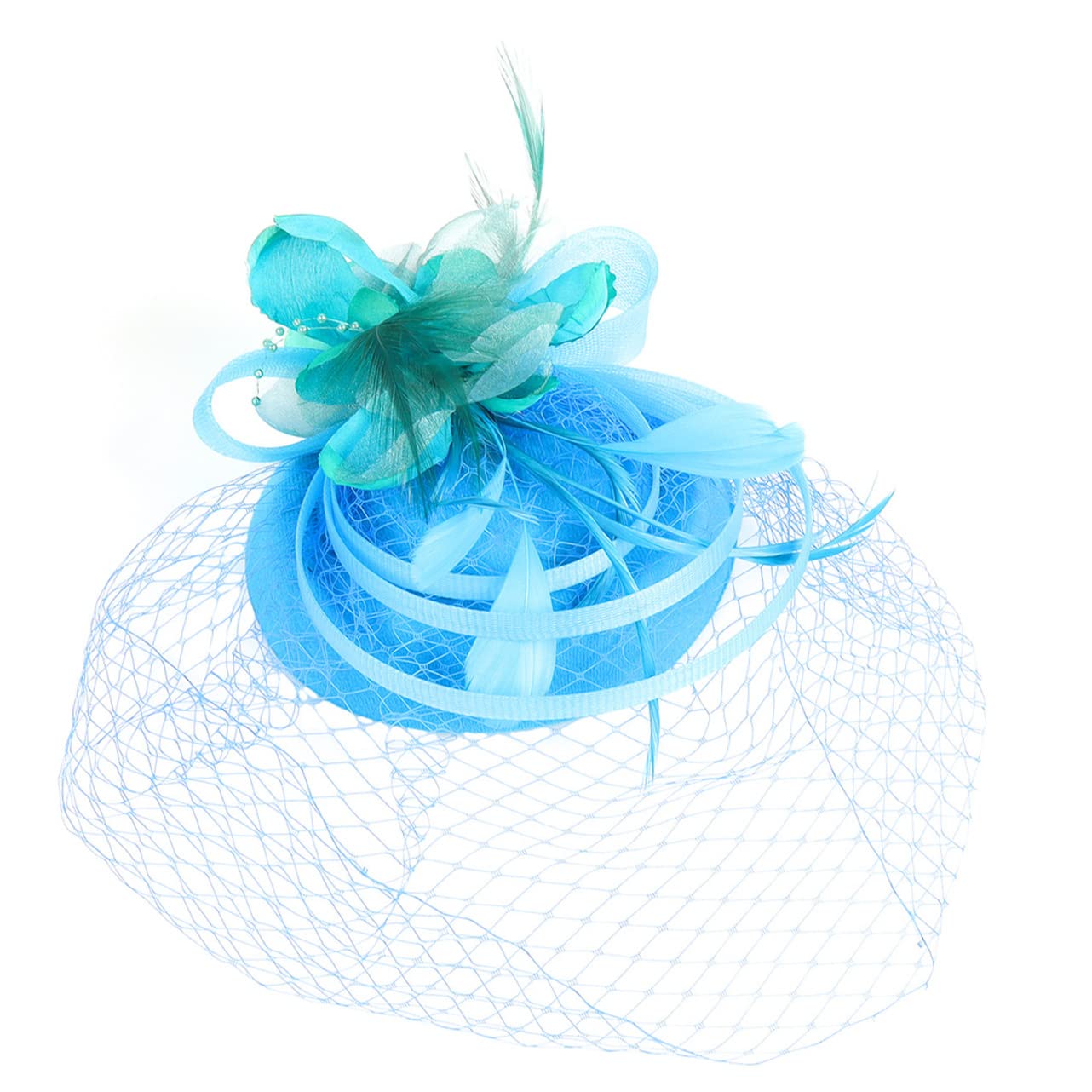 minkissy 2 cappelli da tè per la sposa da sposa copricapo per matrimonio fascinator cappelli per le donne tea party Fascinator Tea Party copricapo 1920 fascia da donna Fascinator fascia