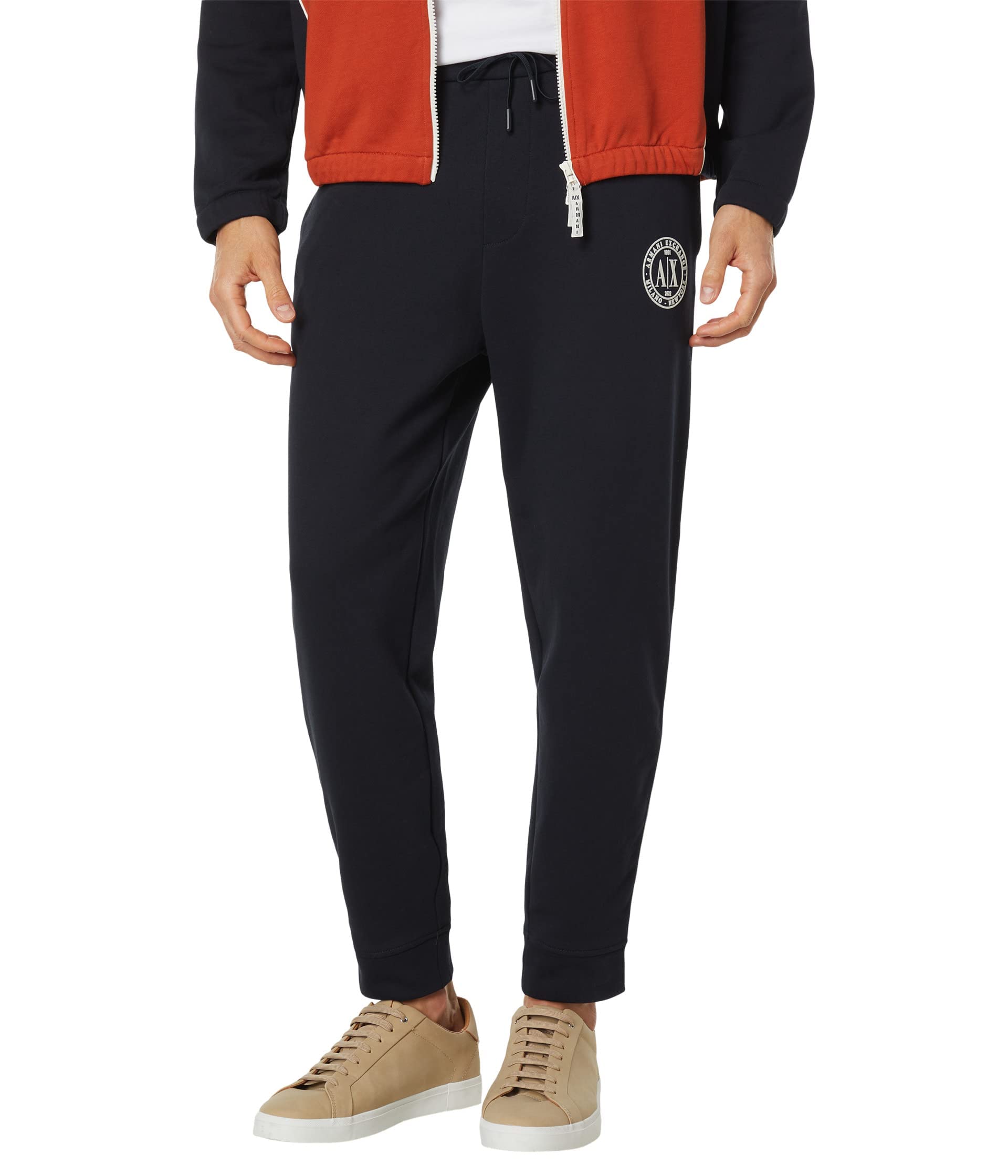Armani Exchange Mens Circle Logo Drawstring Trousers