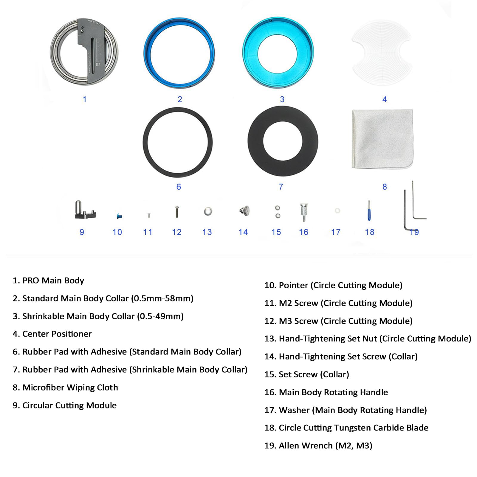 GZPKJ Taglierina Circolare in Metallo, Taglierina Circolare Regolabile, Taglierina Circolare a Compasso, Diametro del Cerchio 1-58 Mm, Precisa E Liscia, per Carta, Tessuto, Pelle Sottile, Silicone