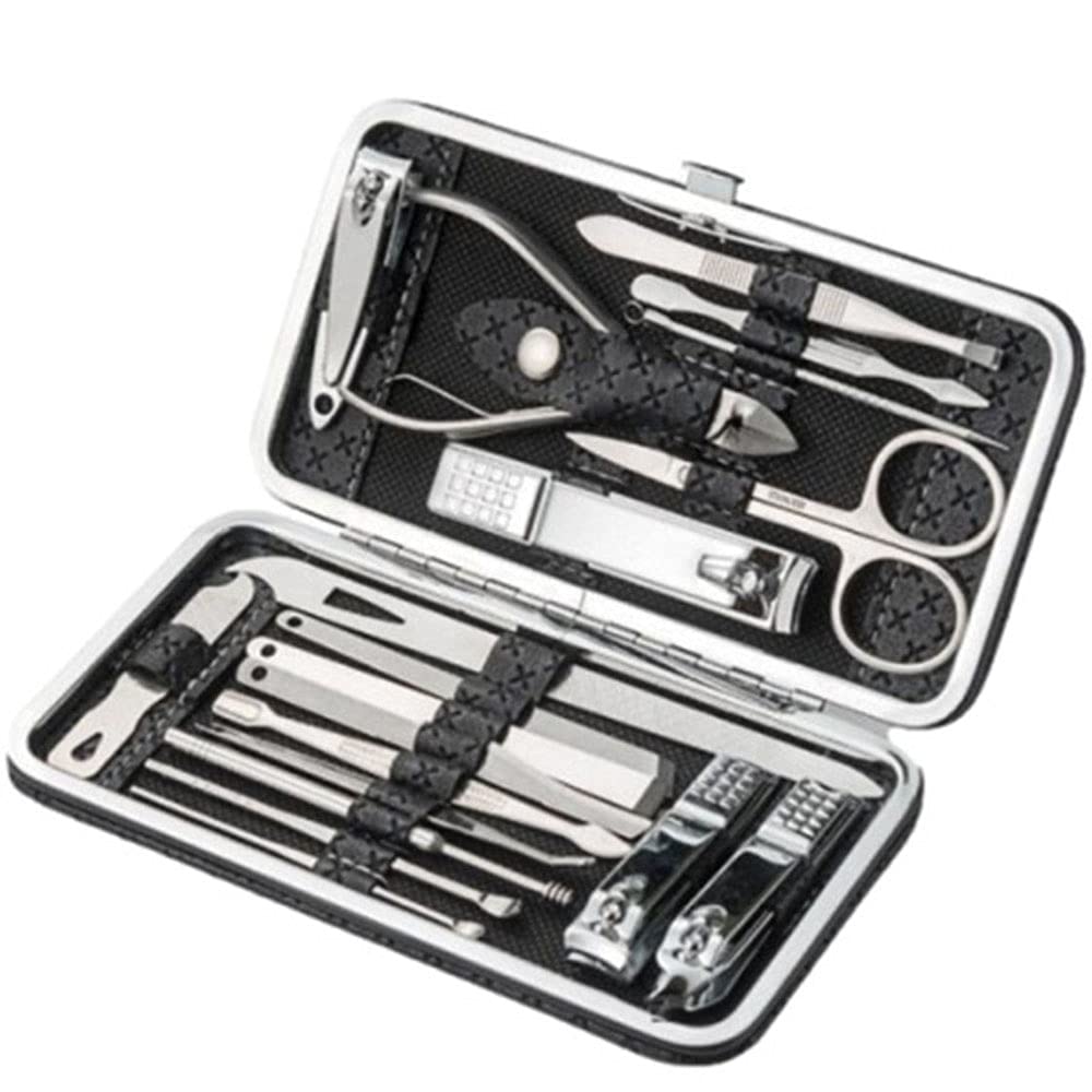 halamodo Nail Clipper Set 19Pcs Manicure Set Stainless Steel Personal Care Nail Clippers Set-Professional Pedicure Kit for Hand Foot & Face Care Gift for Men Women Black Box