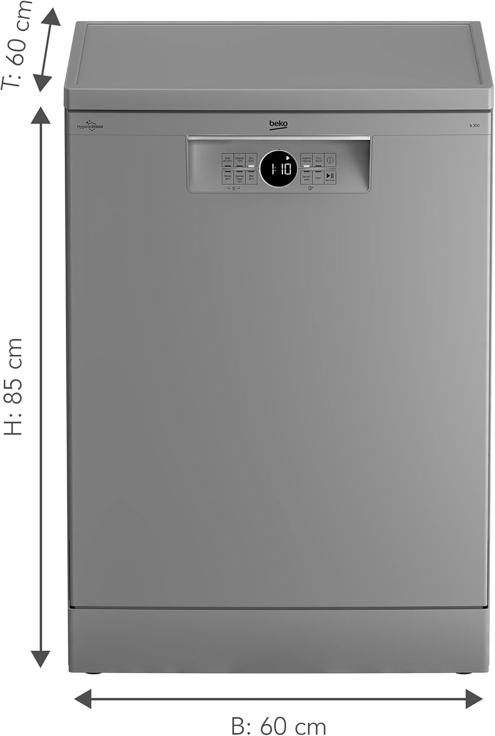 Beko b300 BDFN26420S Freestanding Dishwasher, 14 posizioni, ProSmart Inverter Motore, 6 programmi incl. Automatic [Energy Class E] [Classe di efficienza energetica E]