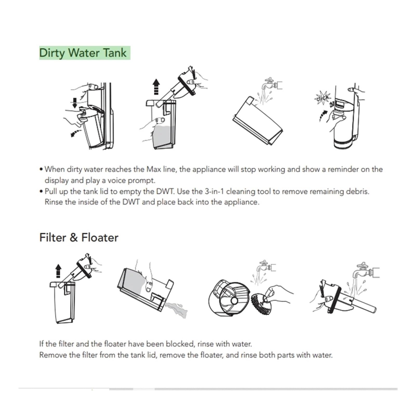 BCWBLWE Dirt Water Tank?Compatible for Tineco Floor One S3 / S3Breeze / IFloor 3 / IFloor Breeze ?Cordless Vacuum Cleaner Accessories?(Set 1), fu88yyun01