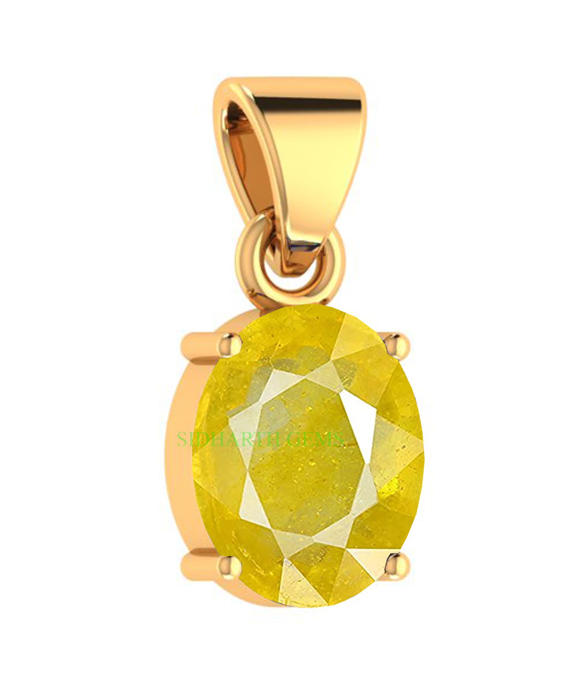 sidhgems 11.25 Ratti 10.00 Carat Natural Yellow Sapphire Gold Plated Pendant/Locket (Pukhraj Stone Panchadhatu Pendant) Original AAA+ Quality Gemstone Pendant for Men and Women-picture-18