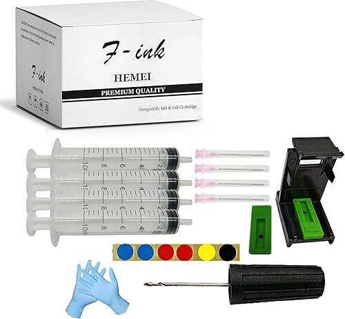 F-INK Herramientas de recarga de tinta 6 en 1 compatibles con cartuchos de tinta HP 67XL 667XL 662XL 664XL 60XL 61XL 62XL 63XL 64XL 65XL 92XL 94XL