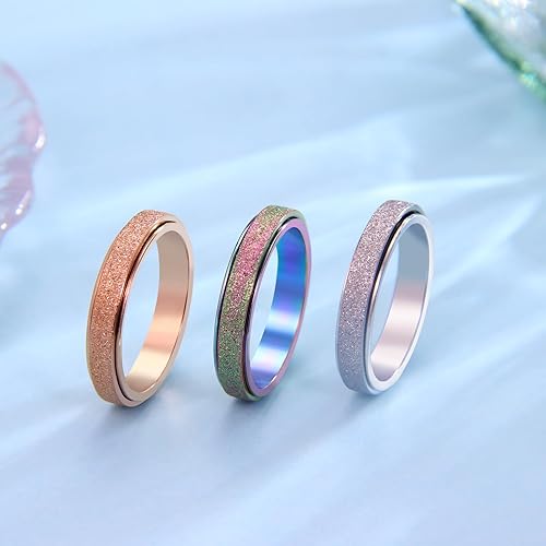 Miniatura 10 de LuckyAmor Anillo giratorio para la ansiedad para mujer anillo para la ansiedad artículos para aliviar la ansiedad anillos giratorios para la