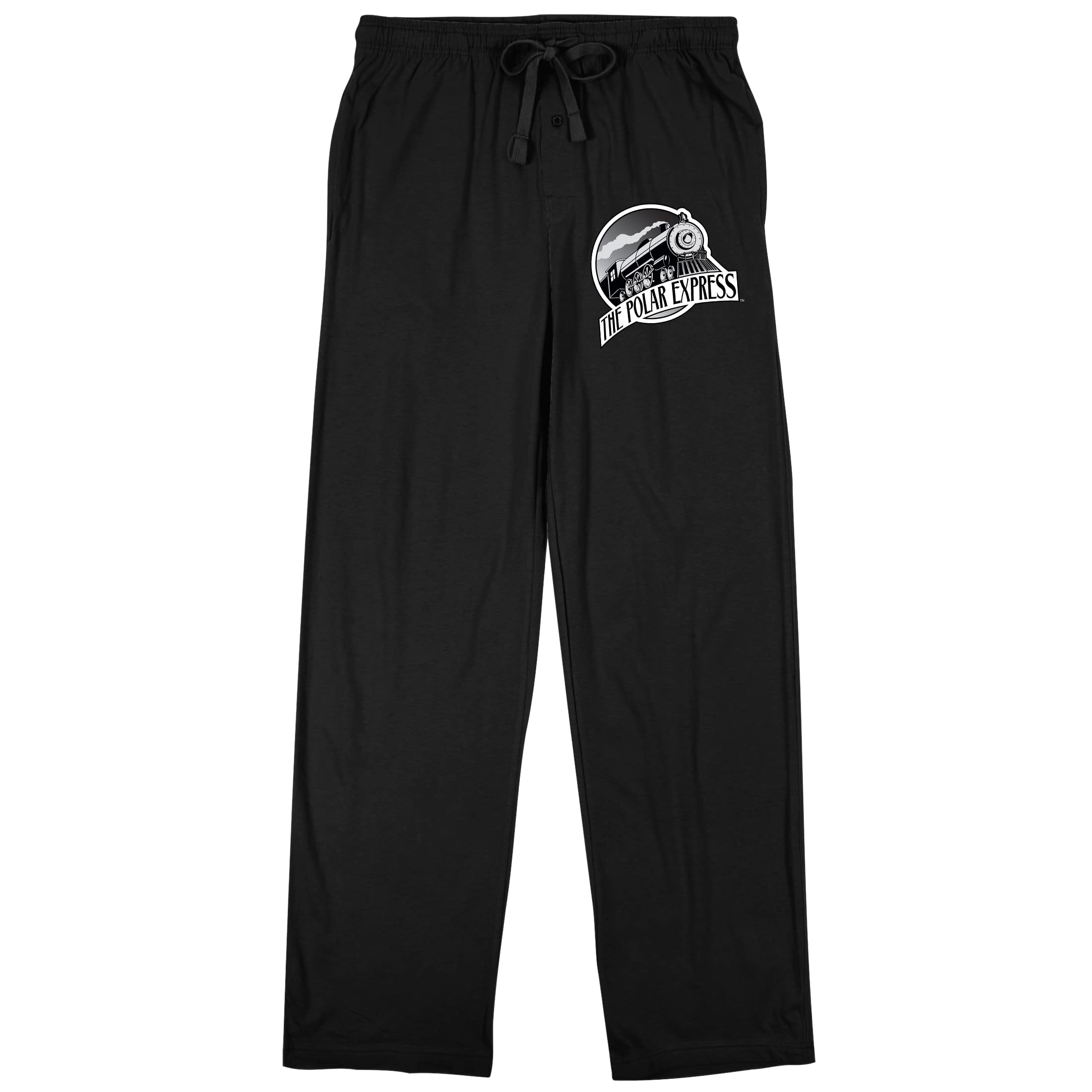 Polar Express Train Logo Men's Black Sleep Pajama Pants