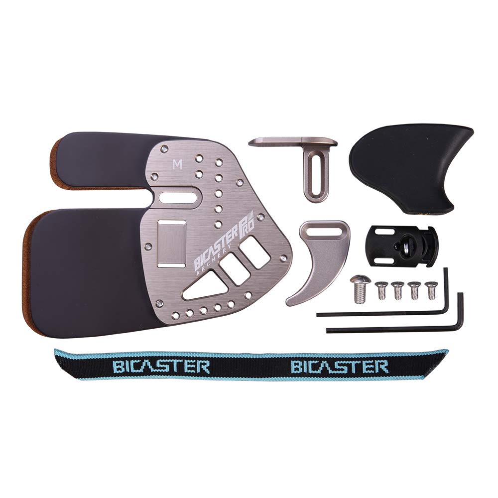 BICASTER Languettes de tir à l'arc en Horween Cordovan Cuir véritable + Aluminium pour Arc Classique