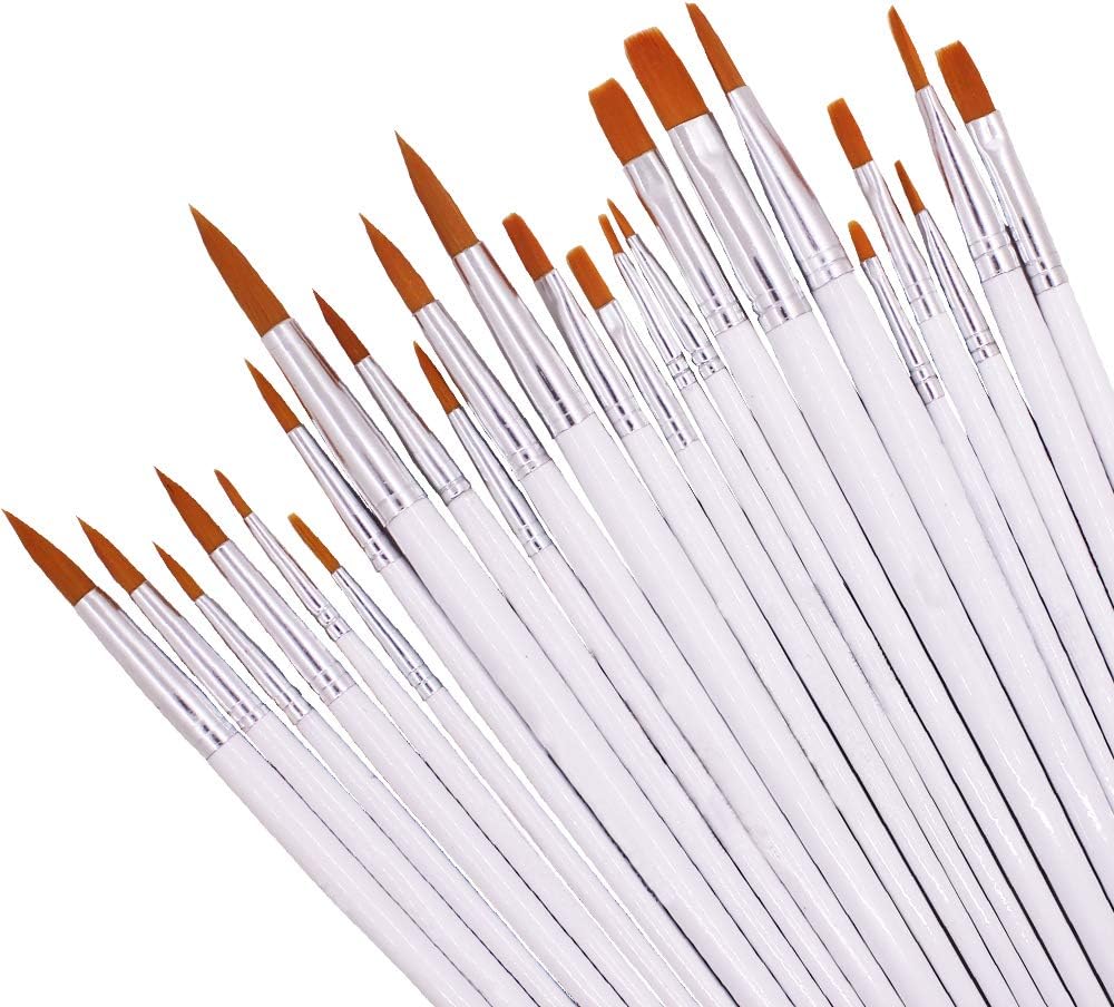 Nylon Paint Brushes Set, DaKuan 24 pcs Premium Acrylic Brush Pen Bulk