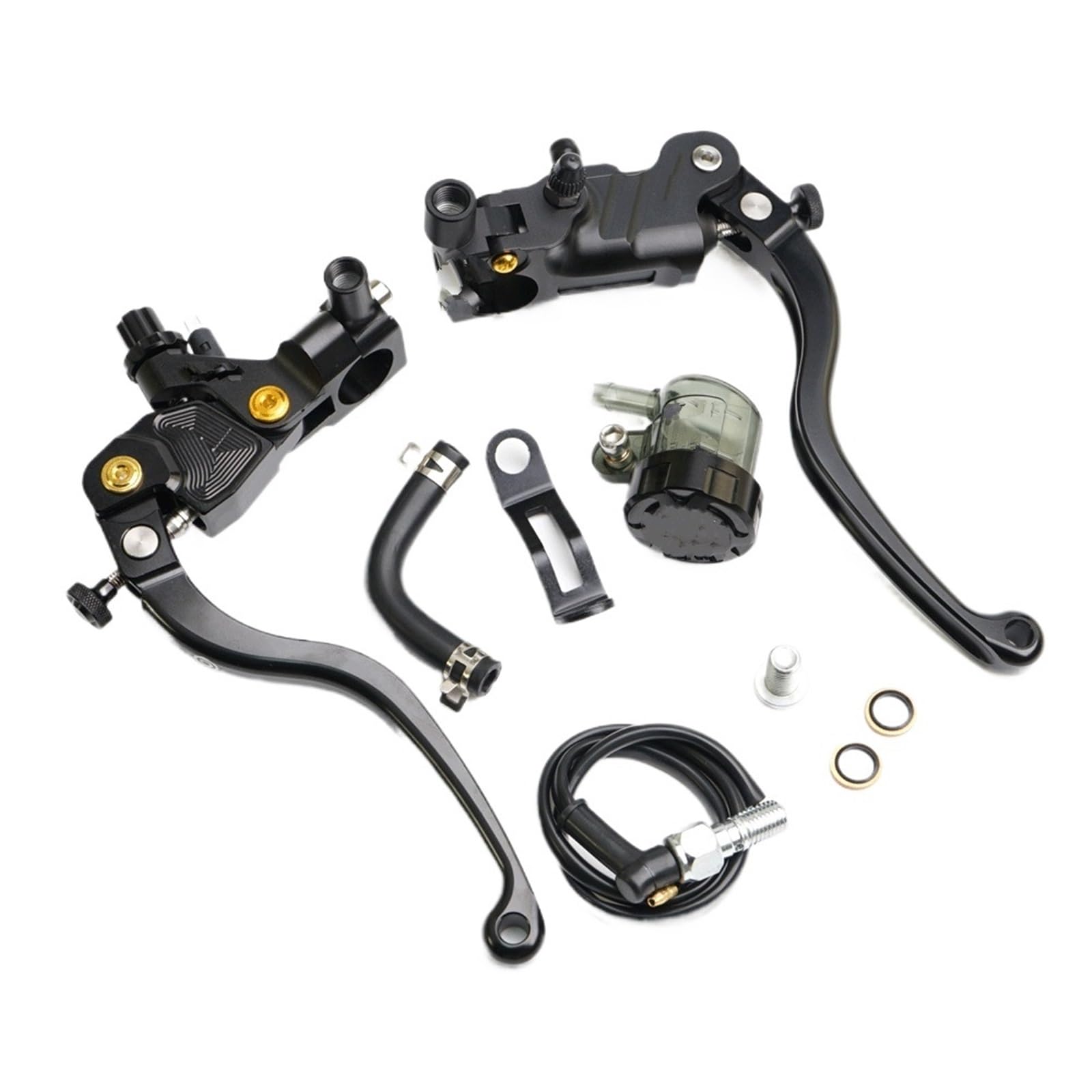 Tingyus Black One Pair A Motorbike Brake Lever 19Rcs Perch Line Clutch Brake Master Cylinder Lever 22Mm Universal 19Mm Piston For Racing Street Bike(Black One Pair A)