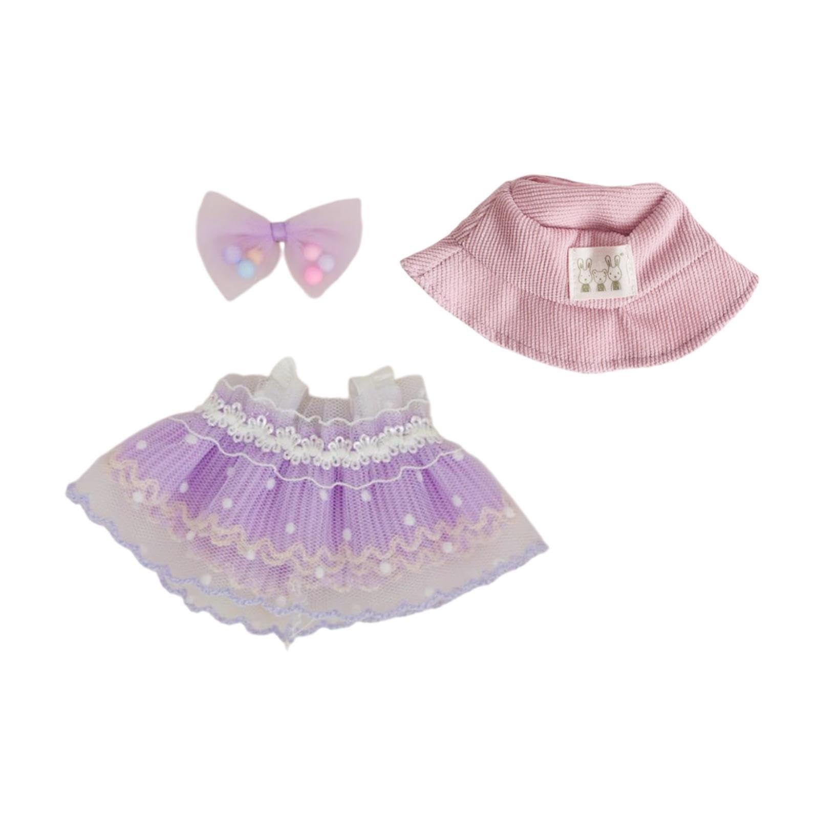CALANDIS™ 15cm 17cm Doll Dress Cute Photo Prop 15cm 17cm Doll Outfit Kid Little Girls Purple-image-44