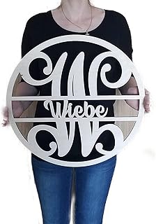 Split Letter Monogram - Personalized Family Name Sign - Last Name Wall Decor - Wood Monogram - Monogram Door Hanger
