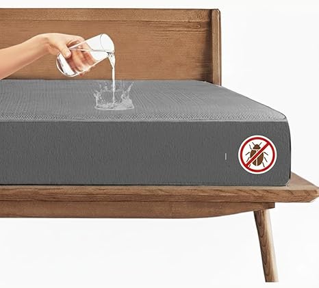 Trance 100% Waterproof Premium Cotton Feel Mattress Protector King Size, 78x72 Inches | Breathable and Hypoallergenic Ultra Soft Fitted Bed Protector Cover (78"x72" Fits Upto 10 Inches - King, Grey