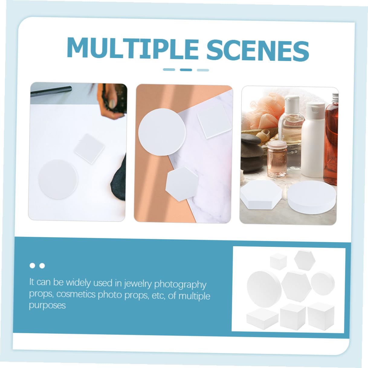 Ipetboom 8 Pezzi Oggetti di Scena per Servizi Fotografici Cubo di Schiuma Bianco, Accessori Decorativi per Fotografia di Prodotti Cosmetici e Gioielli, Supporti Leggeri per Studio