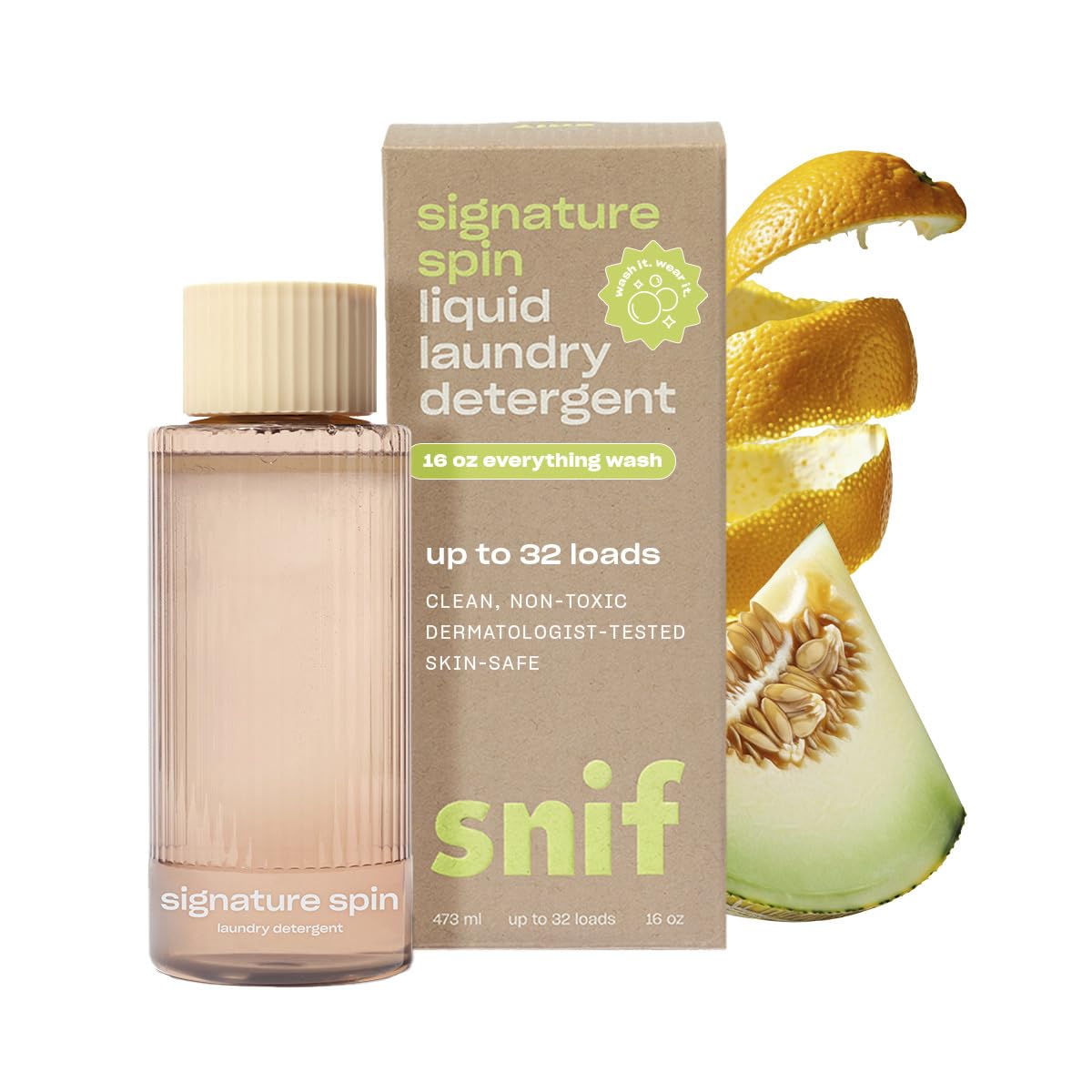 Snif Signature Spin Scented Laundry Detergent, Non-Toxic, 32 Loads, 16oz