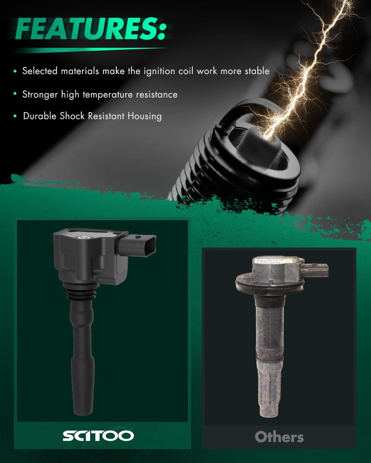 SCITOO 8 ignition coils + 8 iridium Spark Plugs 2015-2018 RS7 4.0L2016-2016 S7 4.0L 2016-2017 S8 4.0L 2015-2015 S8 4.0L Built After 3/30/15 079905110N,079905110J,UF766