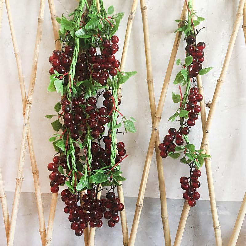 Artificial Fruits Pack Fruit Kebabs, Fake Fruit Set Foam Fruit for Decor, Decorative Fruit for Home Party Vase Fillers Photography Props (Purple Grape,10pcs)