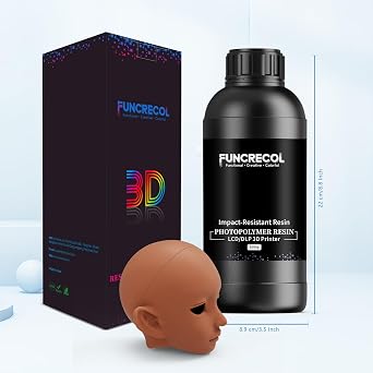 Tough 3D Printer Resin, Wear Resistant & Impact-Tough Resin for BJD Models & Articulated Figures, High Precision Soomth Matte Finish 3D Printing Liquid for LCD DLP MSLA Printers (Brown, 1KG)