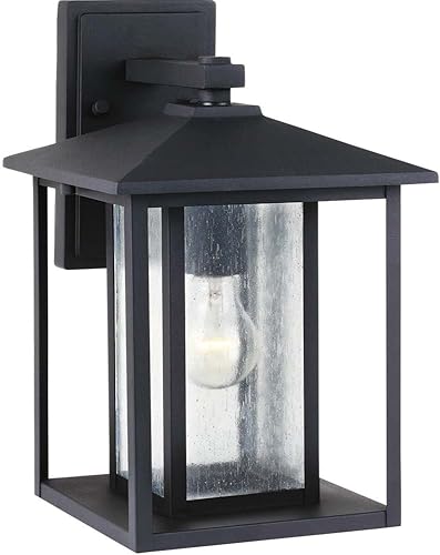 Generation Lighting 88027-12 Hunnington One - Farol de pared para exteriores, color negro