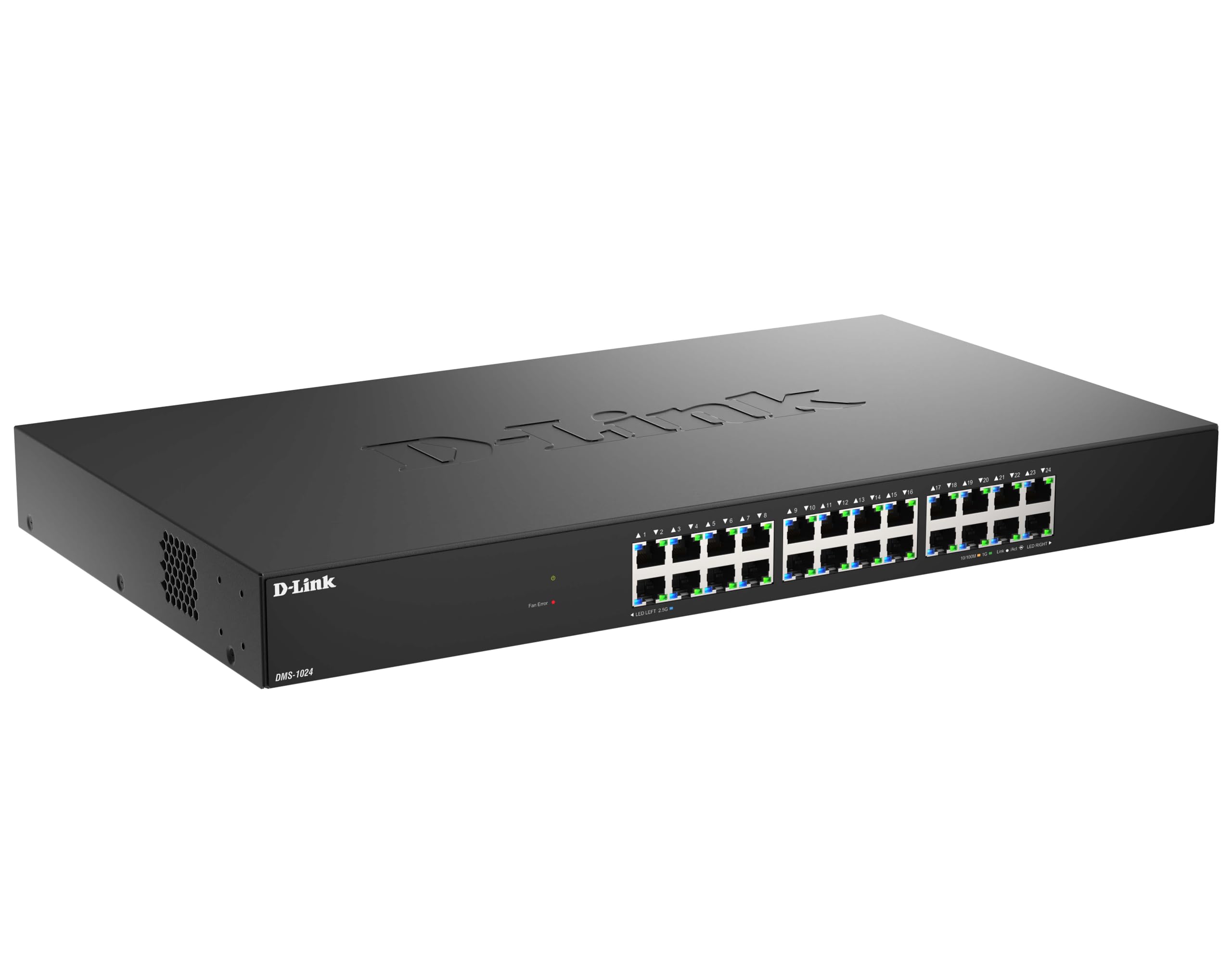 D-Link DMS-1024 Switch Non Géré 24 Ports Multi-Gigabit – Ethernet 2.5G, Plug & Play, QoS, IGMP Snooping, EEE, Boîtier Métallique, Montage en Rack