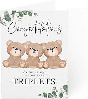 New Baby Triplets Card - Congratulations Baby Triplets Card – New Triplets Gift - Newborn Triplets Card - Triplet Baby Gifts