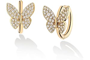 14k Gold Plated Cubic Zirconia Huggie Earrings