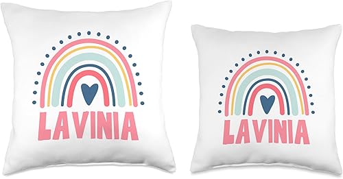 Miniatura 3 de Lavinia Name Custom Woman Myth Legend Pink Birthday Party Throw Pillow, 18x18, Multicolor
