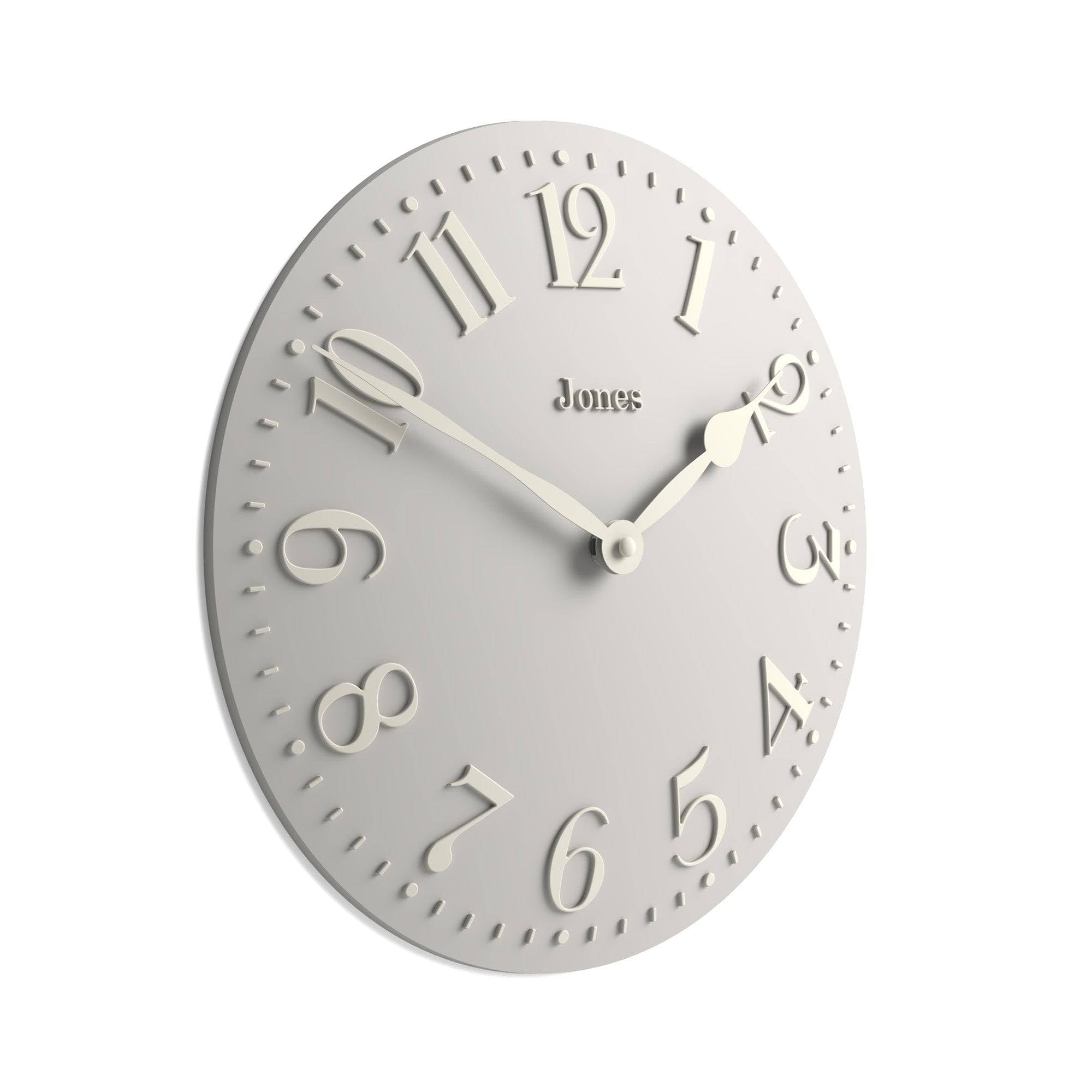 Jones Clocks Overcoat Grey Jones Clocks® Betty Wall Clock | Classic Convex Clock | 30Cm | Rose Pink | Stylish Elegance Perfect For The Kitchen, Living Room, Office Or Bedroom