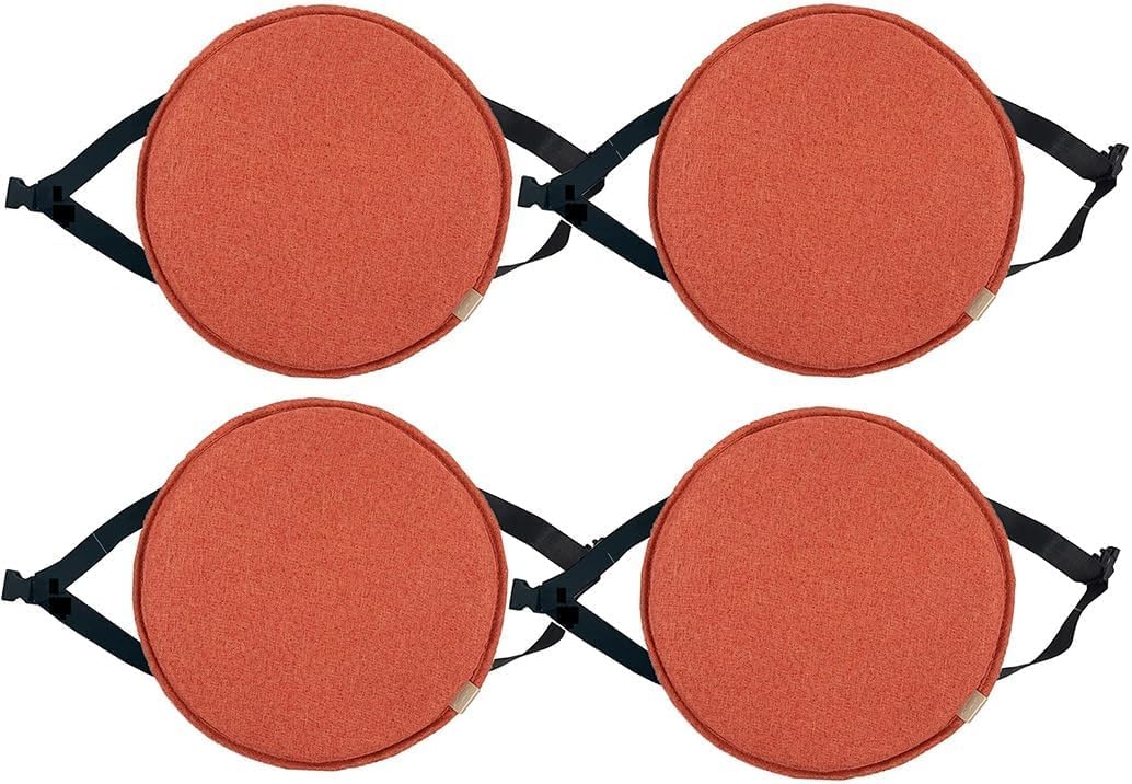 Confezione da 4 cuscini rotondi per sedie, antiscivolo, con laccetti, per sgabelli da cucina, comodi cuscini per sedie da 30/33/35/40/45/50 cm, ideali per sala da pranzo e bar