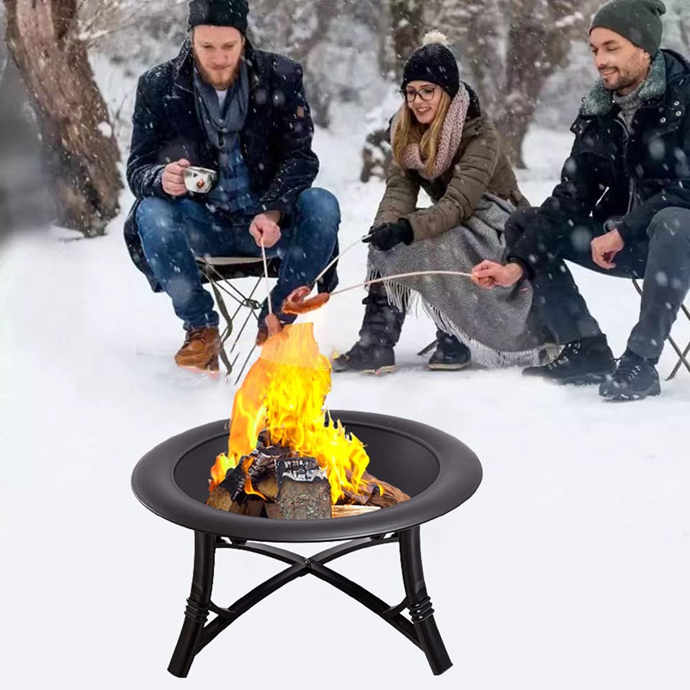 Pozzo per La Legna, Braciere per Barbecue, Grande Braciere per Esterno Rotondo da 26 Pollici con Copertura per Parascintille per Campeggio, Riscaldamento All'aperto, Falò E Picnic 71cm