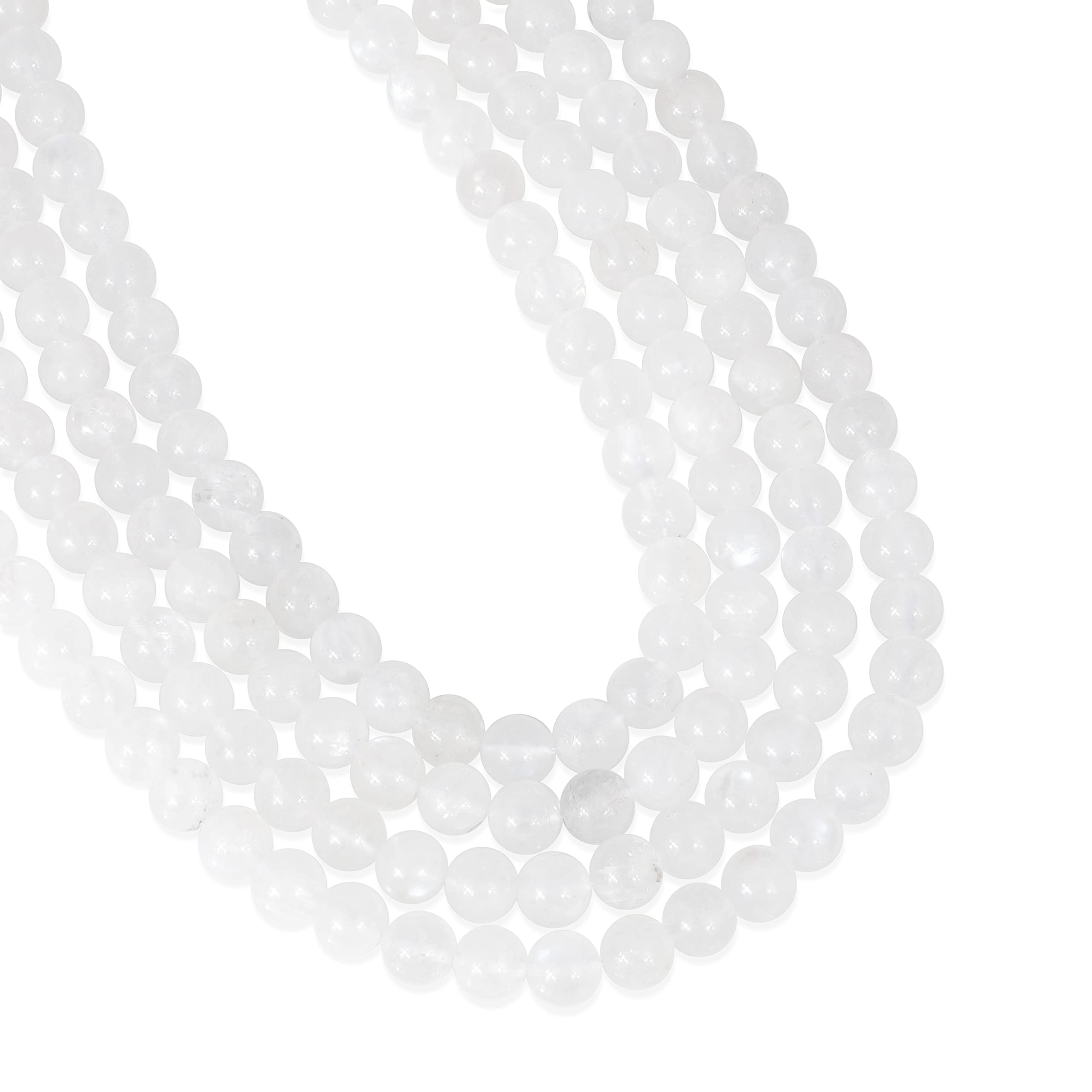 Naturalny kamień księżycowy tęczowe luźne koraliki sznur (6-6,5 mm) okrągły gładki żweleria tworzenie DIY - (39 cm) 1 sznurek na naszyjnik, bransoletka, kolczyki